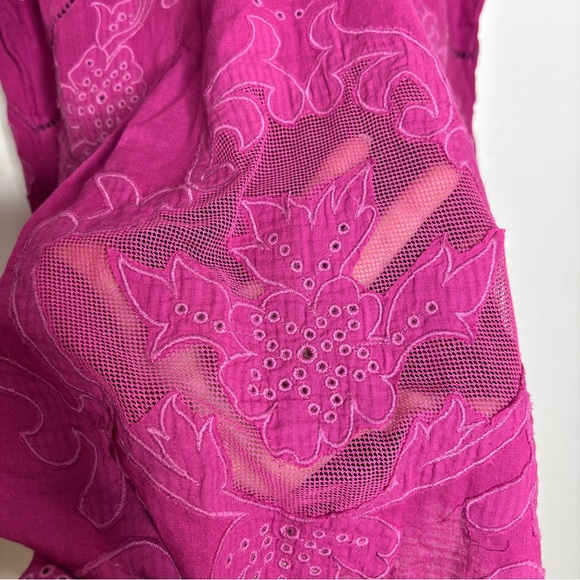 Free People Short Sleeve Serenity Dress in Fuchsia Dragonfruit Punch Size M NWT - Picture 6 of 15